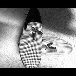 Men’s black and white loafers
